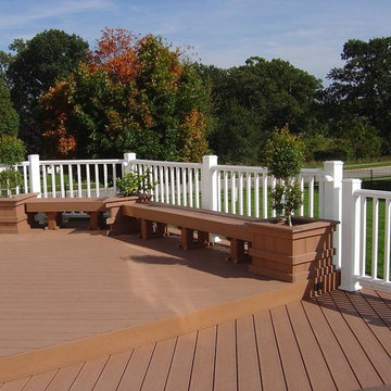 Custom Built Decks and White Railings