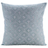 Blue Lattice Trellis Emboridered 24"x24" Silk Pillow Sham, French Nautical
