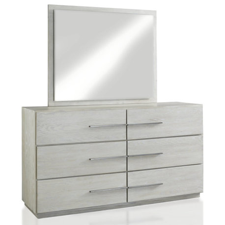 Modus Destination Six Drawer Dresser in Cotton Grey