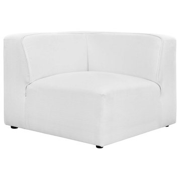Mingle Upholstered Fabric Corner Sofa, White