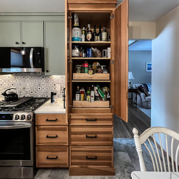 2-Tone Kitchen Design with Pistachio Painted and Hickory Stained Cabinetry