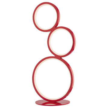 Fedora 1 Light Table Lamp, Red