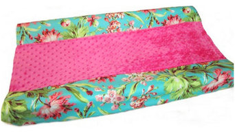 Changing Pad Cover, Floral Minky, Coral Minky
