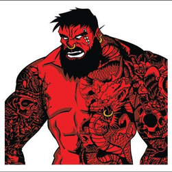 Brave Red Bearded Hulk Vector Design - Products
