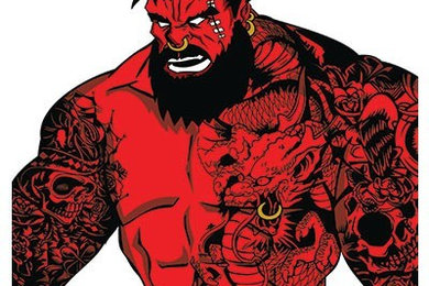 Brave Red Bearded Hulk Vector Design