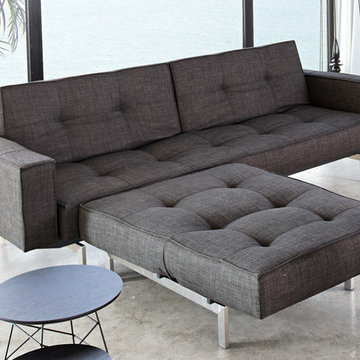 Splitback Begum Dark Brown Sofa Bed / Arms by Innovation USA - $1530.00