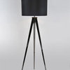 White Shade Nickel Brushed Tripod Floor Lamps