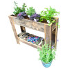 Reclaimed Wood Homespun Rustic Handmade Plant Stand Flower Bed, Natural