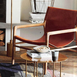 Roost Campanya Chair- Teak & Sienna Leather - Armchairs And Accent Chairs
