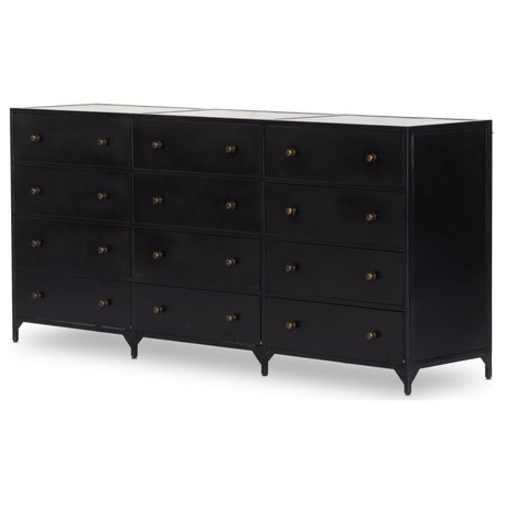 Belmont 12 Drawer Dresser, Black