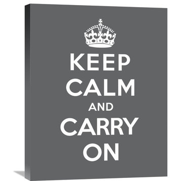 "Keep Calm and Carry On - Gray" Artwork, 22"x28"