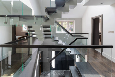 Design ideas for a contemporary staircase in Surrey.