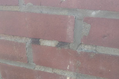 Tuck pointing  before after after (mortar color match)