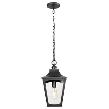 1 Light 9 in. Powder Coated Black Outdoor