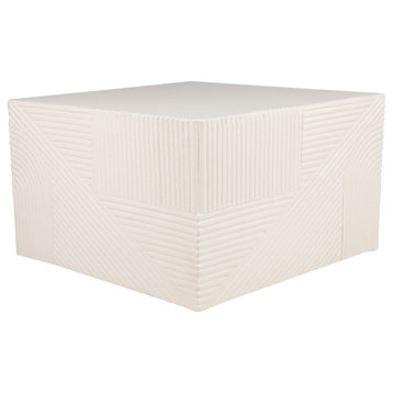 Serenity Textured Square Table 24" - White Outdoor Accent Table