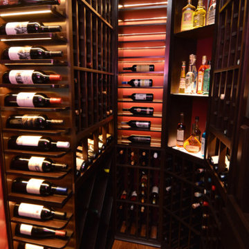 Compact But Fascinating Home Wine Cellar With Wooden Racking