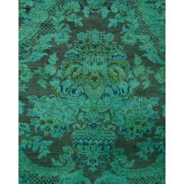 Fine Vibrance, One-of-a-Kind Hand-Knotted Area Rug Green, 10' 1" x 10' 4"