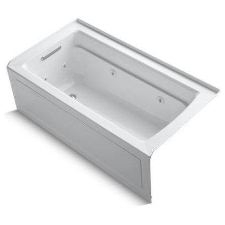 Kohler Archer 60" X 32" Alcove Whirlpool w/ Left-Hand Drain, White