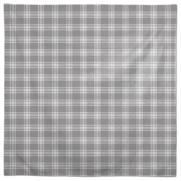 Faded Plaid Gray 58x58 Tablecloth