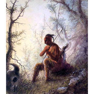 Alfred Jacob Miller A Sioux Indian at a Grave, 20"x25" Wall Decal
