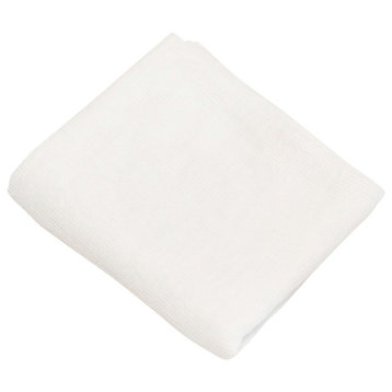 White Linen Waffle Bath Towel Washed