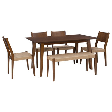 Cadence 6-Piece Dining Set Brown