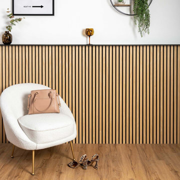 3D Acoustic Slat Golden Oak Wood Wall Panel - SoundPanel