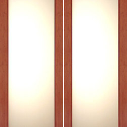 BM-32 Interior Bamboo Contemporary Full Lite Lami IG Glass Double Door - Interior Doors