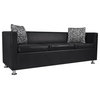 Artificial Leather 3-Seater Sofa Black