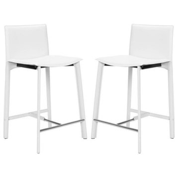 Safavieh Cindy 24" Counter Stool in White (Set of 2)