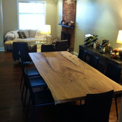 Reclaimed Maple Live Edge Slab Dining Table - Dining Tables