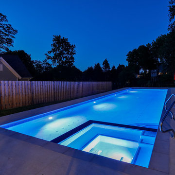 Barrington, IL Lap Pool with Interior Hot Tub