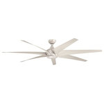 Kichler - 80" Lehr Fan, Antique Satin Silver - This modern 80in. Lehr ceiling fan brings you air with flair. The 7 long blades gently curve into the cylindrical housing creating the perfect contemporary touch for your home. This Antique Satin Silver fan is perfect for larger rooms and spaces.