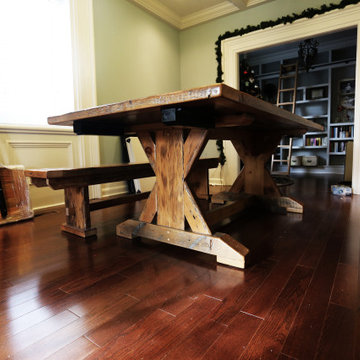 Sawbuck Tables made from 100% reclaimed wood