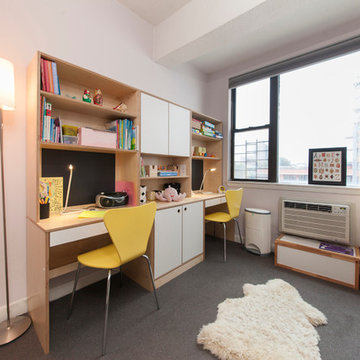 Park Slope; Bunk bed, desks and storage for two sisters