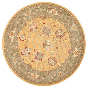 Safavieh Antiquity Collection AT21 Rug, Gold, 8' Round