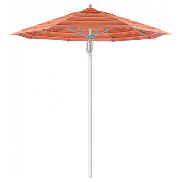 7.5' Patio Umbrella Silver Pole Fiberglass Rib Pulley Lift Sunbrella, Dolce Mango