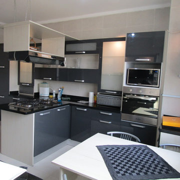 Glossy Grey kitchen in Palm hills - 6th Of October city