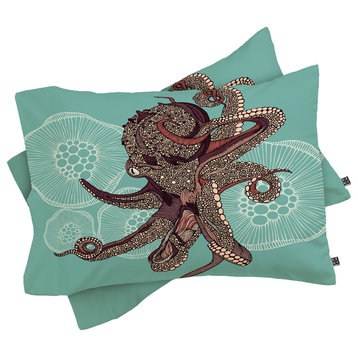 Deny Designs Valentina Ramos Octopus Bloom Pillow Shams, Queen