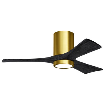 Irene-3HLK 42" Ceiling Fan, LED Light Kit, Brushed Brass/Matte Black