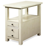 Riverside Furniture - Riverside Furniture Sullivan Chairside Table - Hand-chiseled groove lines add just the right touch to the Sullivan collection. Simple cottage style in our Country White finish with distressed edges.