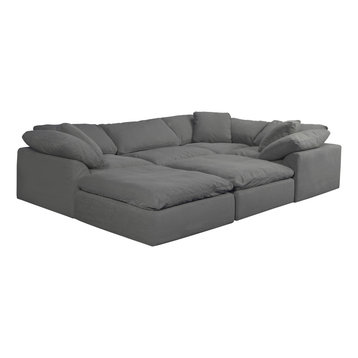 Sunset Trading 6 Piece Slipcovered Pitt Sectional Sofa SU-1458-94-3C-1A-2O