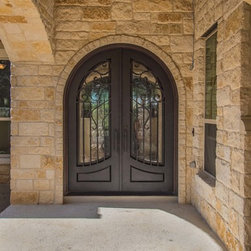 Tuscany Round-Top Wrought Iron Double Doors - Front Doors
