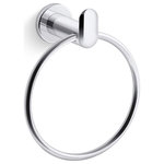 Kohler - Kohler Kumin Towel Ring, Polished Chrome - The Kumin collection brings eye-catching contemporary style to the bathroom with its blend of spare, clean lines and subtly angled surfaces.