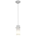 Access Lighting - Access Lighting 28030-1C-BS/OPL Cylinder - 10" 1 LED Glass Pendant with Cord - Cylindrical design creates a spectacular exhibition of descending light. Complimented by an assortment of colors.    230-1Cspec.jpg  Assembly Required: Yes  Shade Included: Yes  Cord Length: 144.00Cylinder 10" 1 LED Glass Pendant with Cord Brushed Steel *UL Approved: YES *Energy Star Qualified: n/a  *ADA Certified: n/a  *Number of Lights: Lamp: 1-*Wattage:100w A-19 E-26 Incandescent bulb(s) *Bulb Included:No *Bulb Type:A-19 E-26 Incandescent *Finish Type:Brushed Steel