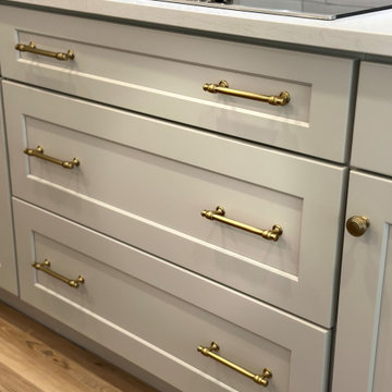 Custom Transitional Kitchen with Brass Accents