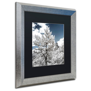Philippe Hugonnard 'White Wall X' Art, Silver Frame, Black Matte, 16"x16"