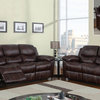 Global Furniture USA 2128 3-Piece Microfiber Reclining Living Room Set in Brown