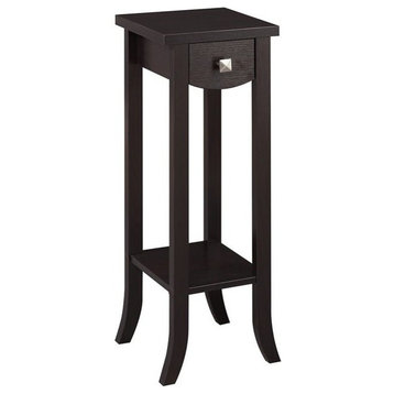 Convenience Concepts Newport Prism Tall Plant Stand in Espresso Wood Finish