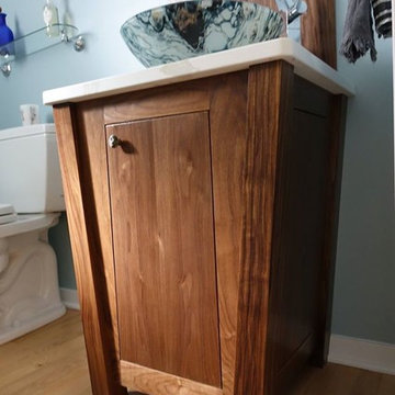 Dexter custom Walnut Vanity and Backsplash
